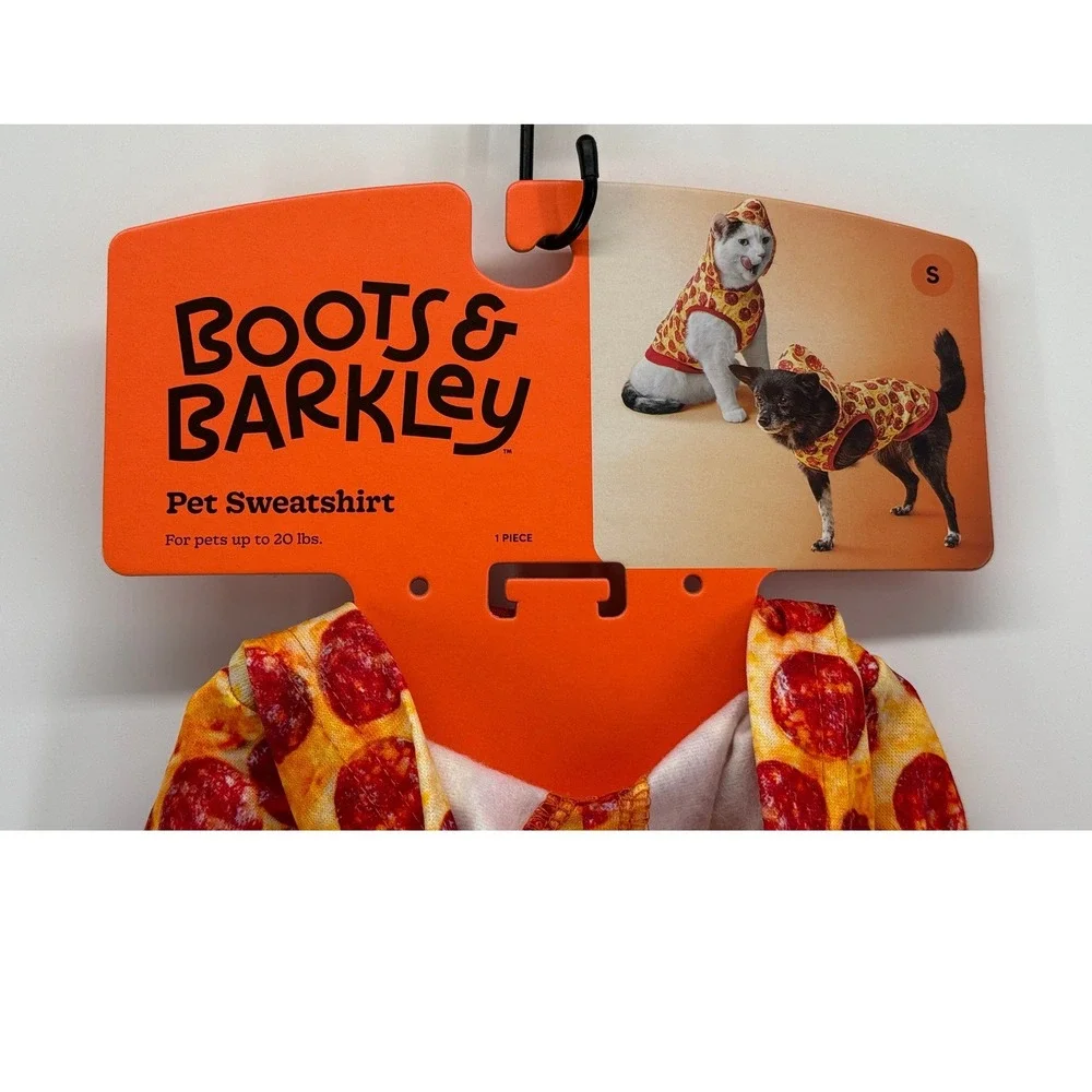 Boots & Barkley Pet Sweatshirt Small Pepperoni Pizza Dog Cat Hoodie Up to 20 lbs